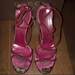 GUCCI Ankle Wrap Sandals Size 9